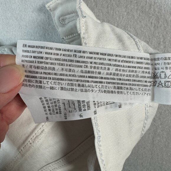 Abercrombie and Fitch Shorts Womens 25 White Cut Off Mid Rise Button Fly - Picture 5 of 11